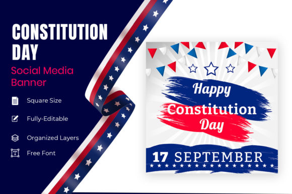 American Constitution Day Vector Social: A Patriotic Design for Modern Creatives