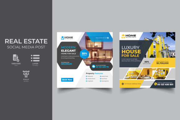 Elegant Modern Real Estate: Clean Social Media Templates