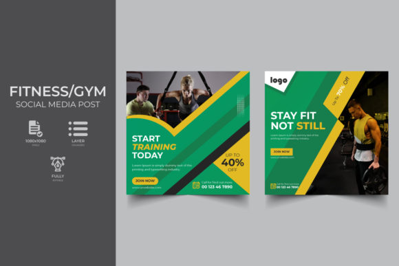 Elevate Your Brand with a Fitness Social Media Post Design Concept