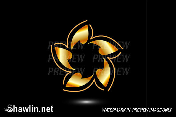 Elevating Brand Identity with a Premium Golden Flower Logo or Design Element