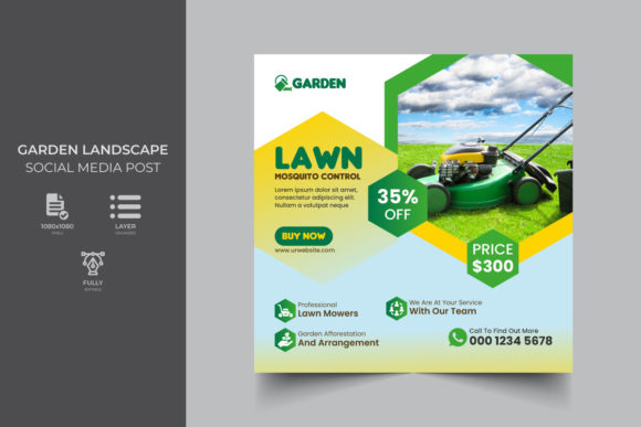 Elevating Your Brand with a Clean Garden Landscape Social Media Post Template