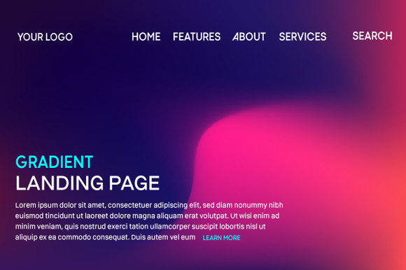 Integrating Vibrant Gradient Color Landing Page Designs into Your Creative Workflow