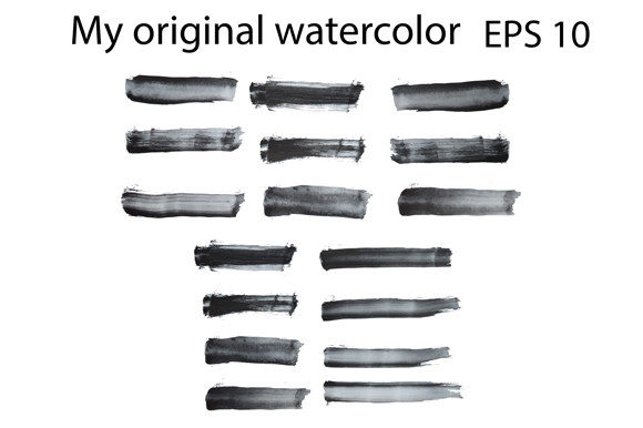 Mastering Design Efficiency with the 17 Black Watercolor Brush Strokes Bundle