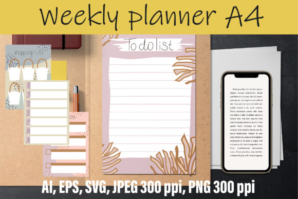 Planner Template. Weekly Planner A4